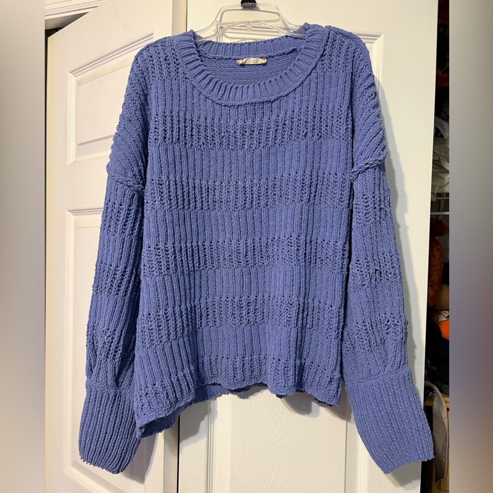 Altar'd State Textured Purple Crew Neck Sweater
